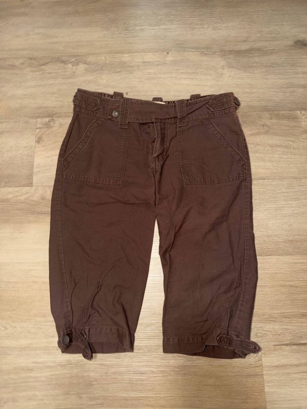Cotton Crop Pants in Warm Brown